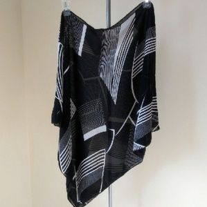 Black and White Sheer Poncho